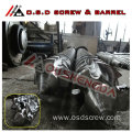 plastic extruder double screw and barrel(conical twin bimetallic screw barrel)